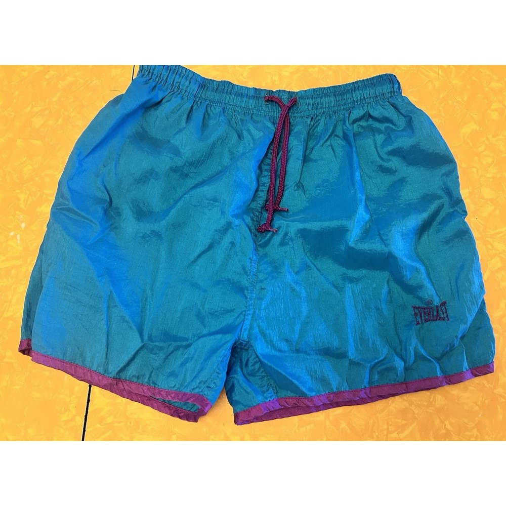 VTG 90s Everlast Teal Nylon Gym Shorts Small